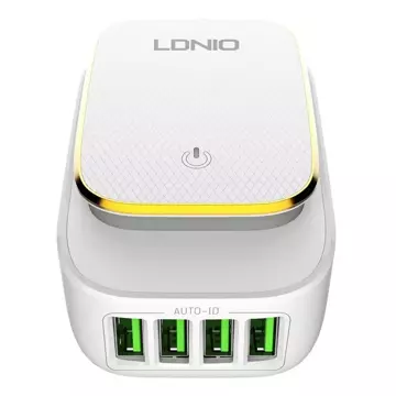 LDNIO A4405 4USB Wall Charger, LED Lamp Lightning Cable