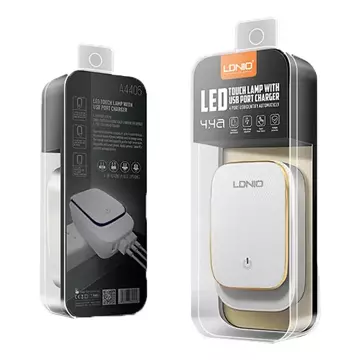 LDNIO A4405 4USB Wall Charger, LED Lamp Lightning Cable