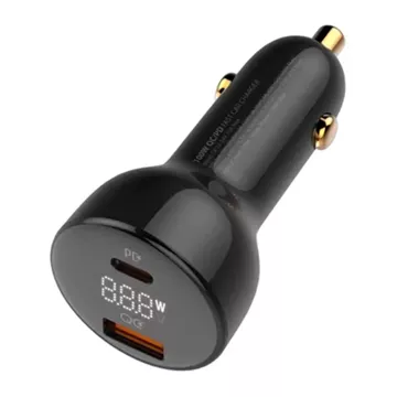 LDNIO C101 Car Charger, USB USB-C, 100W USB-C to USB-C Cable (Black)