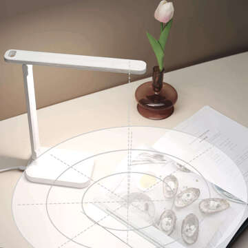 LED Desk Night Light Reading Desk Lamp Touch Adjustable 3 Modes Wireless USB Cable White