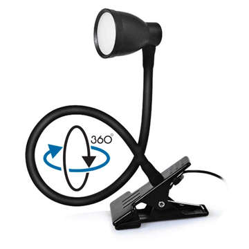 LED desk lamp 24 5w 360 with a clip. Flexible with adjustable light, remote control black