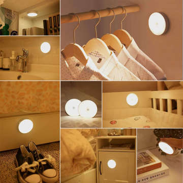 LED lamp with motion sensor Wireless night lamp Warm light