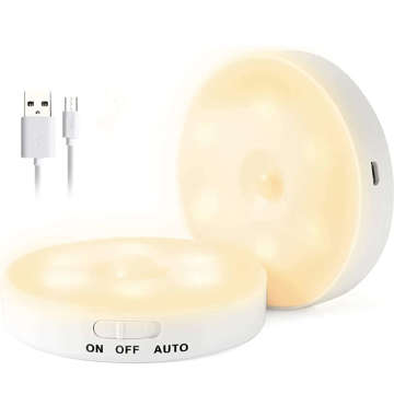 LED lamp with motion sensor Wireless night lamp Warm light