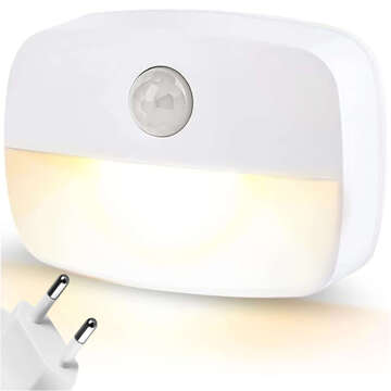 LED night lamp with motion sensor for EU socket, 3 light colors Alogy Night Light White