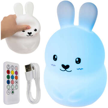 LED silicone night lamp for children 9 colors Lamp Bunny rabbit remote control