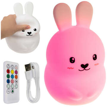 LED silicone night lamp for children 9 colors Lamp Bunny rabbit remote control