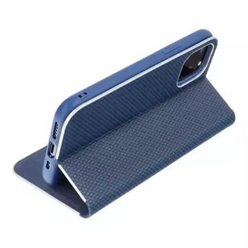 LUNA Book Carbon holster case for Apple iPhone 15 Pro Max blue