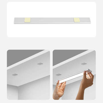 Lamp Alogy Slim LED under-cabinet furniture lighting with a battery, sensor 20cm White