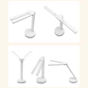 Lamp Alogy double LED desk lamp standing on the desk with a battery school draftsman White