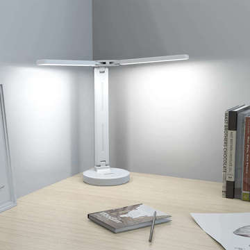 Lamp Alogy double LED desk lamp standing on the desk with a battery school draftsman White