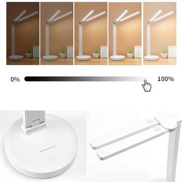 Lamp Alogy double LED desk lamp standing on the desk with a battery school draftsman White