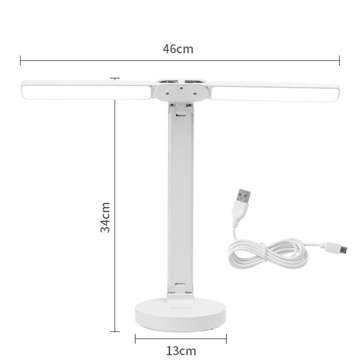 Lamp Alogy double LED desk lamp standing on the desk with a battery school draftsman White