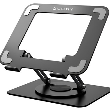 Laptop Stand for Macbook 17 Stand Holder Folding Table Swivel 360 Adjustable Aluminum for Alogy Desk Black