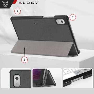 Lenovo Tab M9 2023 9" tablet case TB310XU TB310FU Alogy Book Cover Case protective cover Gray Glass