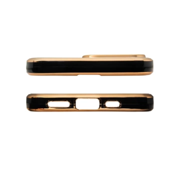 Lighting Color Case for iPhone 12 Pro gel cover with golden frame black
