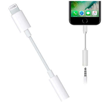 Lightning to 3.5mm mini jack audio adapter for iPhone Adapter J-002 White