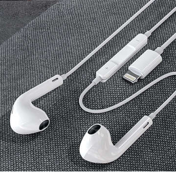 Lightning wired earphones for iPhone 14/13/12/11/PRO/MAX/XS/XR/X/SE with EarPhones microphone White