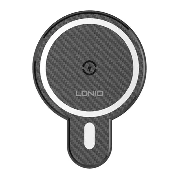 MA20 LDNIO car holder with 15W wireless charger and metal ring (black)