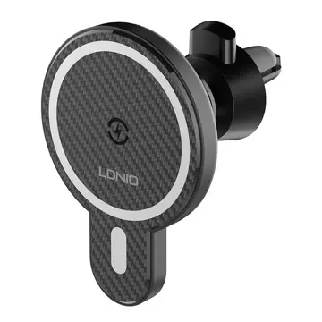 MA20 LDNIO car holder with 15W wireless charger and metal ring (black)