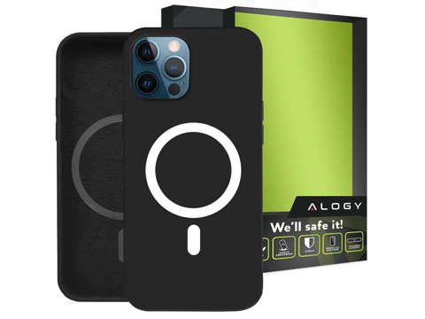 Mag Safe Alogy Case for iPhone 12 Pro Max Qi Chargers Black