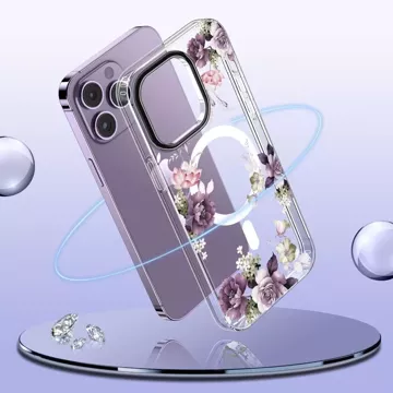 MagMood protective case for MagSafe for iPhone 15 Pro Max spring floral