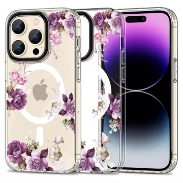 MagMood protective case for MagSafe for iPhone 15 Pro Max spring floral
