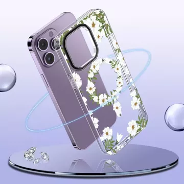 MagMood protective case for MagSafe for iPhone 15 spring daisy