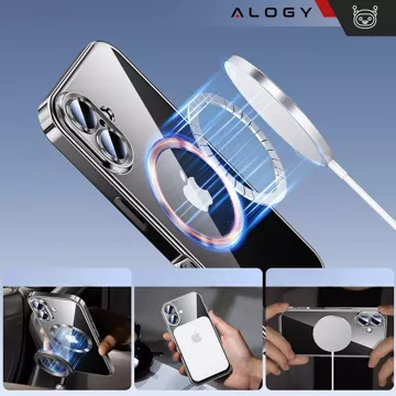 MagSafe Case for Apple iPhone 16 Alogy Glamour Luxury Ring Case Black/Transparent