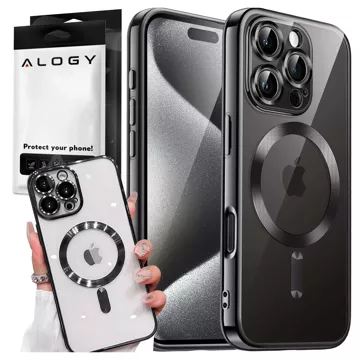 MagSafe Case for Apple iPhone 16 Pro Alogy Glamour Luxury Ring Case Black/Transparent