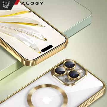 MagSafe Case for Apple iPhone 16 Pro Alogy Glamour Luxury Ring Case Gold-Transparent