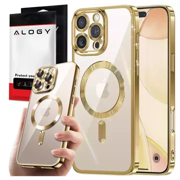 MagSafe Case for Apple iPhone 16 Pro Alogy Glamour Luxury Ring Case Gold-Transparent