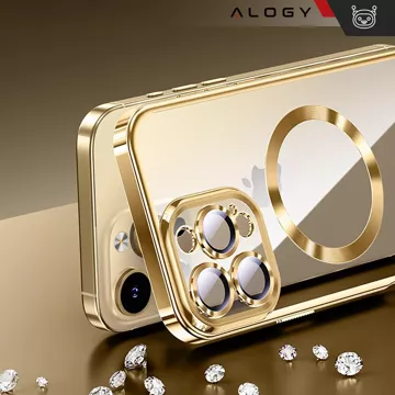 MagSafe Case for Apple iPhone 16 Pro Alogy Glamour Luxury Ring Case Gold-Transparent