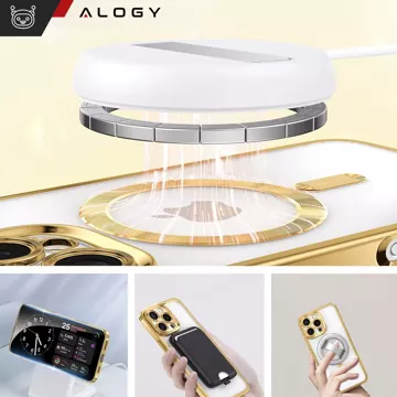 MagSafe Case for Apple iPhone 16 Pro Alogy Glamour Luxury Ring Case Gold-Transparent