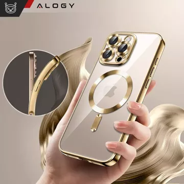 MagSafe Case for Apple iPhone 16 Pro Alogy Glamour Luxury Ring Case Gold-Transparent