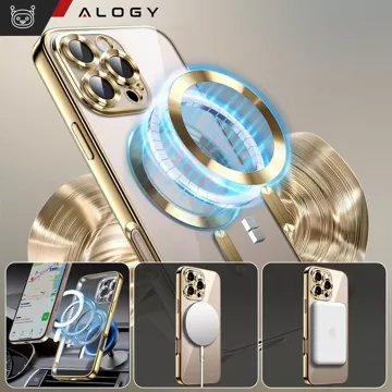 MagSafe Case for Apple iPhone 16 Pro Alogy Glamour Luxury Ring Case Gold-Transparent