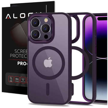 Magmat MagSafe phone case protective cover for iPhone 14 Pro Deep Purple/Clear Glass