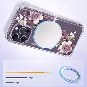 Magmood protective case for MagSafe for Apple iPhone 13 Pro Max White Daisy