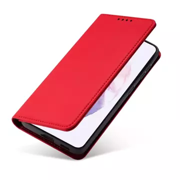 Magnet Card Case case for Samsung Galaxy S22 (S22 Plus) cover card wallet stand red