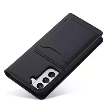 Magnet Card Case case for Samsung Galaxy S22 (S22 Plus) cover wallet for cards stand black