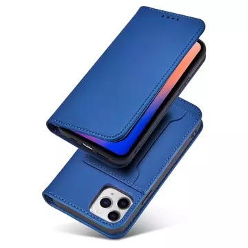 Magnet Card Case case for iPhone 12 Pro cover card wallet stand blue