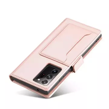 Magnet Card Case for Samsung Galaxy S22 Ultra cover card wallet stand pink