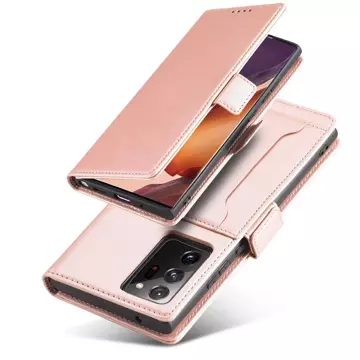 Magnet Card Case for Samsung Galaxy S22 Ultra cover card wallet stand pink