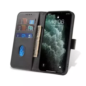 Magnet Case Elegant Case Cover with Flip and Stand Function for Samsung Galaxy A03s (166.5) black