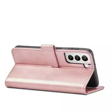 Magnet Case elegant case cover with a flap and stand function for Samsung Galaxy S22 (S22 Plus) pink