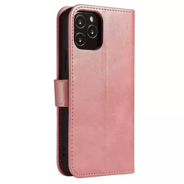 Magnet Case elegant case with a flip cover and stand function for Samsung Galaxy A73 pink