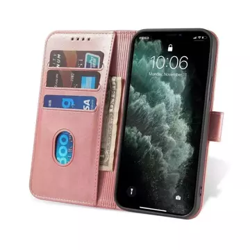 Magnet Case elegant case with a flip cover and stand function for Samsung Galaxy A73 pink