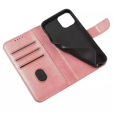 Magnet Case elegant case with a flip cover and stand function for Samsung Galaxy A73 pink