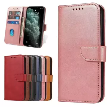 Magnet Case elegant case with a flip cover and stand function for Samsung Galaxy A73 pink