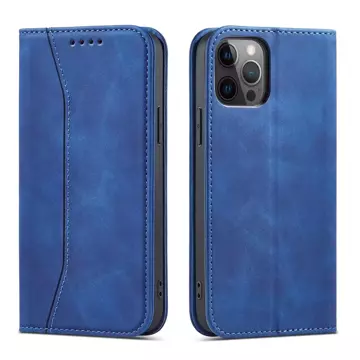 Magnet Fancy Case case for iPhone 12 Pro cover wallet for cards stand blue