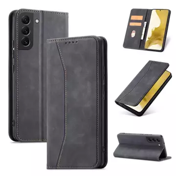 Magnet Fancy Case for Samsung Galaxy S22 (S22 Plus) cover wallet for cards stand black